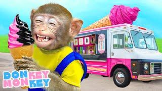  Rainbow Ice Cream Song  Learn Colors With Ice Creams | Donkey Monkey - Nursery Rhymes