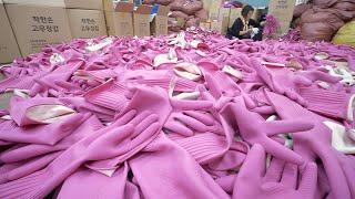 한국 엄마의 필수템! 고무장갑 만드는 과정. 한국의 고무장갑 공장 / Amazing Korean rubber glove factory