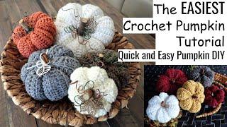 Easy Crochet Pumpkin Tutorial - Dollar Tree DIY - Fall DIY - How To Crochet a Pumpkin