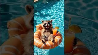 Poolside Vibes: Raccoon Living the Dream! | StrangePop TV Shorts