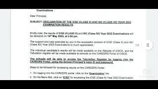 ICSE ISC RESULTS 2023 COMING ON 14 MAY