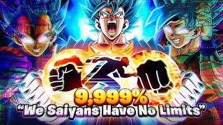 WE SAIYANS HAVE NO LIMITS!!!!!! 9,999% LR BLUE GOKU & VEGETA SHOWCASE!!! (DBZ: Dokkan Battle)