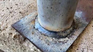 how to welding round pipe joint plate