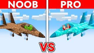 MIKEY vs JJ Family: NOOB vs PRO: MODERN MILITARY AIRPLANE House Build Challenge in Minecraft