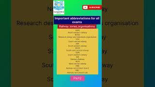 #railwayzones#railway  #abbrevations#rrb abbreviations #abbrevations for competitive exams#shortfeed