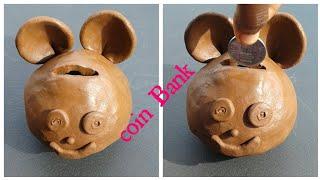 how to make mini coin bank with clay /mini kitchen/piggy bank with clay