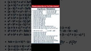 36 महत्वपूर्ण बीजगणित का सूत्र || algebra formulas || bijganit ka sutra || algebra ka sutra ||