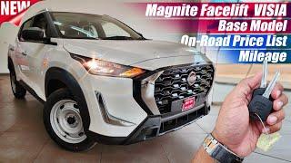 Nissan Magnite Facelift Base Model VISIA, On Road Price List, Mileage, Features