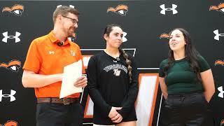 Tusculum VB Postgame: Coach Hannah Barrett, Martina Foster Interview (Nov 1, 2024)