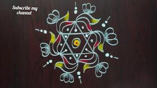 #fridaymuggulu#3*2 dots rangoli design#chukkalamuggulu#simple rangoli by jamuna