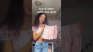 how to sew a ruffle mini skirt! like and sub for more tutorials  #sewingtutorial #coquette