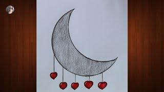 How to draw a moon || Moon drawing || Drawing pictures