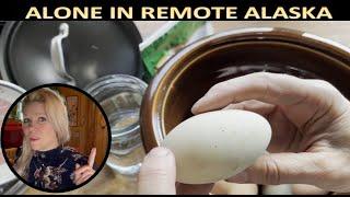 Water Glassing Eggs & How I store Root Crops for up to a Year @ My Remote Alaska Cabin