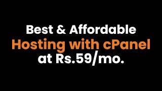 Buy Shared Hosting with cPanel at Rs.59/mo. only : VCCLHosting