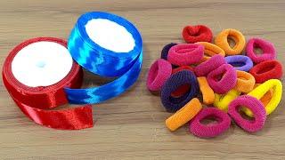 AWESOME CREATIVE IDEA WITH COLOR RIBBON | DIY HACK WITH HAIR BANDS