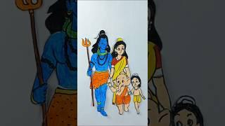 kartik ganesh and shiv parvati drawing #shorts #shortsviral