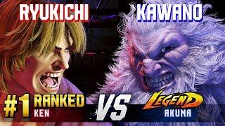 SF6 ▰ RYUKICHI (#1 Ranked Ken) vs KAWANO (Akuma) ▰ High Level Gameplay