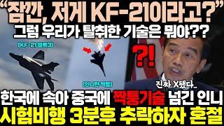 "잠깐 우리가 훔친 KF-21이랑 좀 다른데??" 한국에 속아 중국에 짝퉁기술 팔아치운 인니 시험비행 3분후 추락하자 혼절