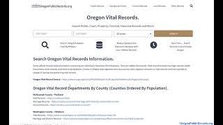 Oregon Vital Records Search (Marriage, Divorce, Birth, Death, Genealogy Lookup Online).