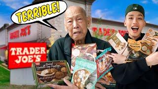 My Chinese Grandpa Tries Trader Joe’s NEW Chinese Foods! | Dim Sum, Baos & Trash (He Hates Me Now)
