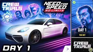 NFS No Limits | Day 1 - Porsche Panamera Turbo | Crew Trials