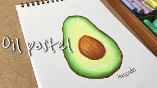 [ENG] 오일파스텔 초보를 위한 아보카도 그리기 | 쉽고 간단한 오일파스텔 취미 | Avocado drawing with oil pastel for beginners