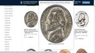 1943-S Steel Jefferson Nickel & Penny Struck Sold For $2,640 !