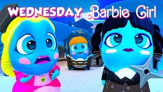  Wednesday Addams hates Barbie!? Secretly, she sings Barbie Girl song ⭐️ Cute covers by The Moonies