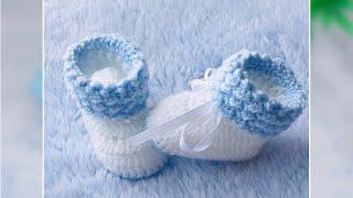 Crochet baby booties, cuffed baby shoes, boots SUPER EASY CROCHET PATTERN various sizes MUST SEE 