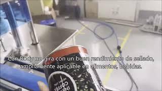 Máquina automática de sellado de latas de metal con cabezal de sellado de 4 rodillos