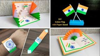 4 Easy Independence day card making ideas / Independence day flag / tricolour Paper watch