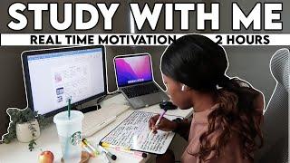  REAL TIME Study with Me (no music): 2 HOUR Productive Pomodoro Session | Smile with Sola