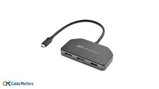 Cable Matters 4K Triple Display USB C Hub with 100W Laptop Charging (USB C to 2 DisplayPort 1 HDMI)