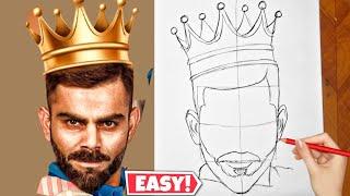How to draw Virat Kohli Drawing #viratkohli