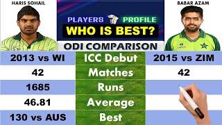 Babar Azam vs Haris Sohail Batting Comparison || After 42 ODI Matches Comparison || Players Profile