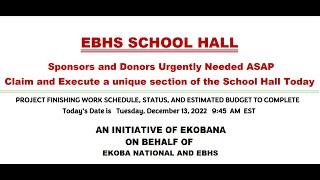 EBHS School Hall Project Schedule, Status, and Remaining Budget