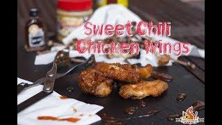 Sweet Chili Chicken Wings mit Erdnusbutter vom Pellet Grill, perfektes Fingerfood - #tobiasgrillt