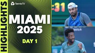 Kyrgios Faces McDonald; Monfils, Bublik & Baez Feature | Miami 2025 Day 1 Highlights