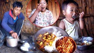 Red wild mushroom curry cooked by manjita for her family || shepherd life of Nepal @manjitacooking