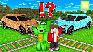 JJ and Mikey in POOR CAR vs RICH CAR CHALLENGE in Minecraft / Maizen Minecraft