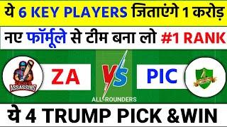 za vs pic dream11 prediction | t10 match prediction today | european t10 league dream11 team |