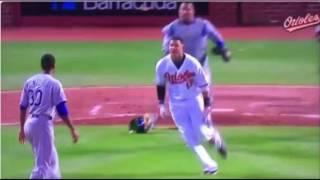 Manny Machado charges the mound vs Royals|Orioles vs Royals Brawl