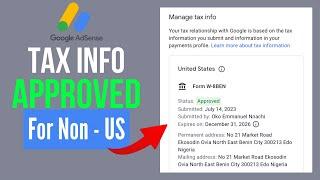 How To Submit Tax Information in Google Adsense for NON U.S. Creators | QUICK GUIDE