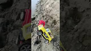 Sumit threw the yellow and red Thar in the river #automobile #shortsfeed #trending
