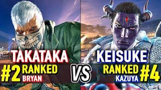 T8  TAKATAKA (#2 Ranked Bryan) vs KEISUKE (#4 Ranked Kazuya)  Tekken 8 High Level Gameplay