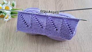 İki şiş kolay örgü yelek model anlatımı ️Eays knitting crochet patterns