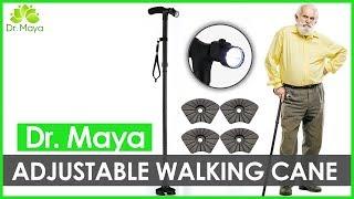 Adjustable Travel Walking Cane for Elderly Men and Women by Dr. Maya