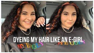 DYEING MY HAIR LIKE AN E-GIRL | Bleaching and Coloring my Own Hair at Home *Curly Hair* 2020