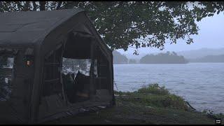 2 ROOM TENT CAMPING IN HEAVY RAIN AND STRONG WIND, COODY INFLATABLE HOUSE