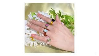 Korea Chic Colorful Transparent Women Party Jewelry Ring Set